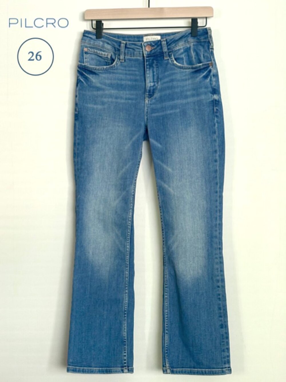 Anthropologie Pilcro The Yaya Mid Rise Straight Jeans Blue 26